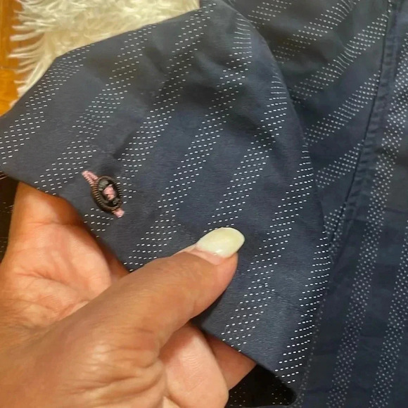 Ted baker handeez slim fit stripe short sleeve  button up shirt - Picture 5 of 12